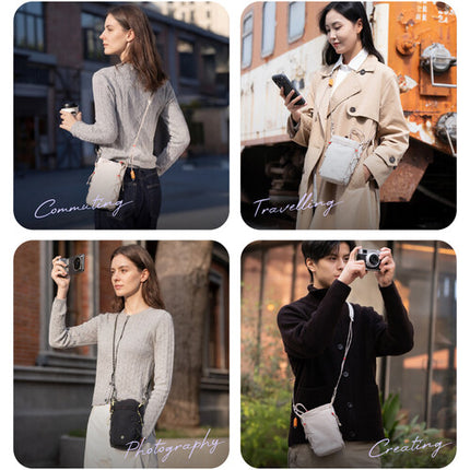PGYTECH OneGo Bolsa Bandolera Casual para Móvil Gris Lunares Tela Resistente al Agua