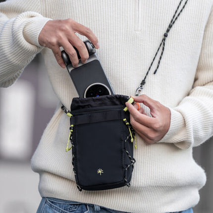PGYTECH OneGo Bolsa Bandolera Casual para Móvil Gris Lunares Tela Resistente al Agua