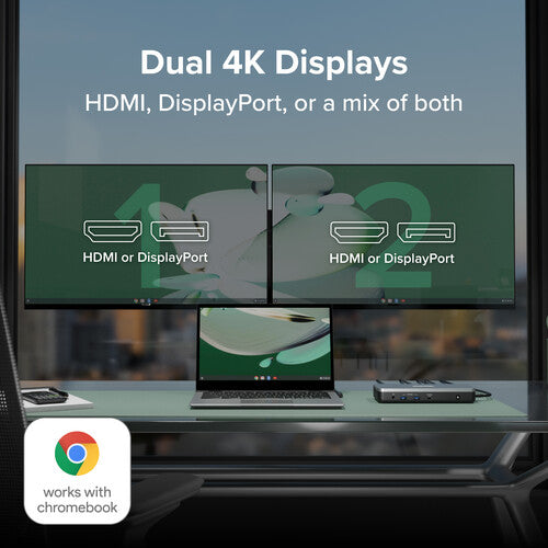 Plugable USB-C 3.2 Gen 2 Multi-Adaptador Hub 60W Doble HDMI