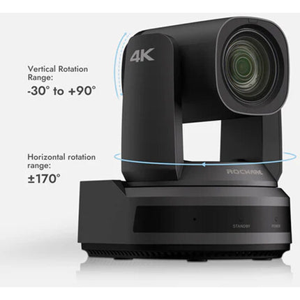 ROCWARE RC841UX Cámara PTZ para Videoconferencia UHD 4K 16x Zoom USB HDMI