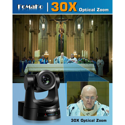FoMaKo KN30A Pro Cámara PTZ NDI HDMI 3G-SDI 30x Zoom 1080p60 PoE