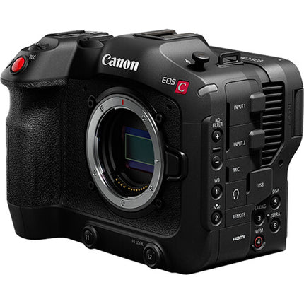 Canon EOS C70 cámara de cine con lente zoom 24-105mm f4 y sensor Super35 DGO