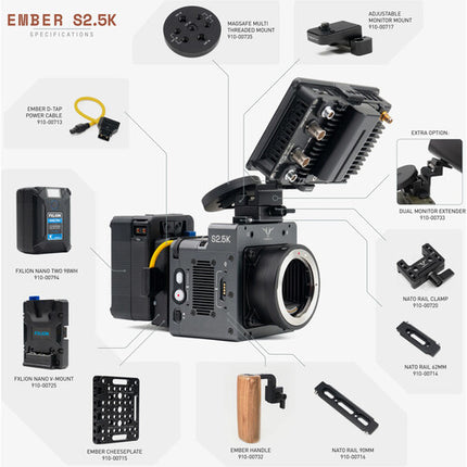FREEFLY Ember S2.5K Cámara Compacta Drone S35 2.56TB SSD 10-Bit ProRes 422LT