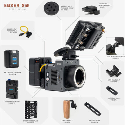 FREEFLY Ember S5K Cámara Drone Compacta S35 4TB Disco SSD Active EF Mount