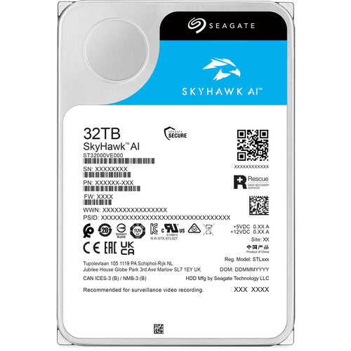 Seagate 32TB SkyHawk AI HDD Interno Vigilancia 7200 rpm 3.5" SATA III