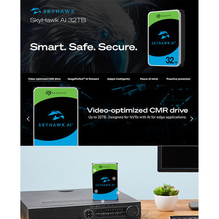Seagate 32TB SkyHawk AI HDD Interno Vigilancia 7200 rpm 3.5" SATA III