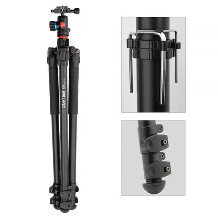 Oben ALF-6113L Trípode Aluminio 3 Secciones Altura 5 a 68 Pulg BE-113