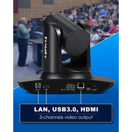 FoMaKo K20UH Cámara PTZ 4K HDMI Zoom Óptico 20x y USB 3.0 Negra