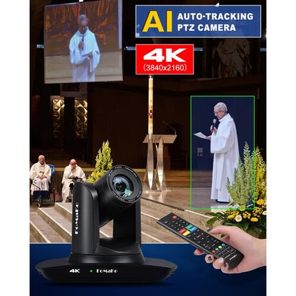FoMaKo K20UH Cámara PTZ 4K HDMI Zoom Óptico 20x y USB 3.0 Negra