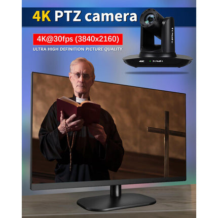 FoMaKo K20UH Cámara PTZ 4K HDMI Zoom Óptico 20x y USB 3.0 Negra