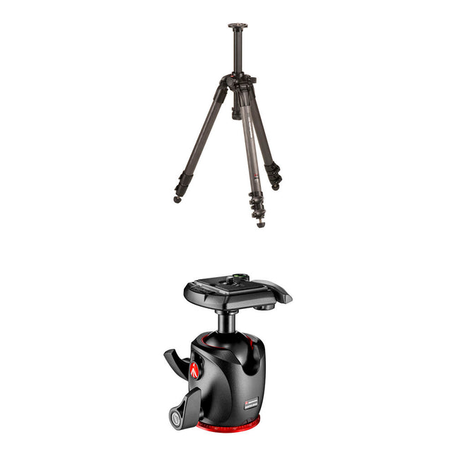 Manfrotto 057 Tripié de Fibra de Carbono 157 cm 44 kg con Cabeza de Bola de Magnesio XPRO