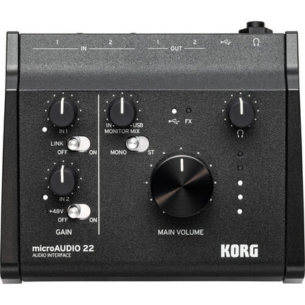 Korg microAudio 22 Interfaz de Audio USB-C 24-Bit 192 kHz 2x2