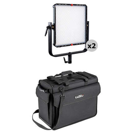 Luxli Timpani² Panel LED RGB 1x1 Kit de 2 Luces con Estuche de Viaje