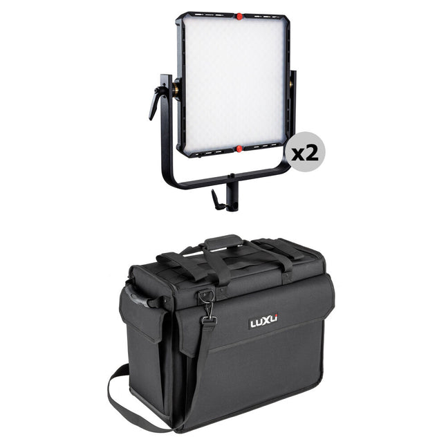 Luxli Timpani² Panel LED RGB 1x1 Kit de 2 Luces con Estuche de Viaje