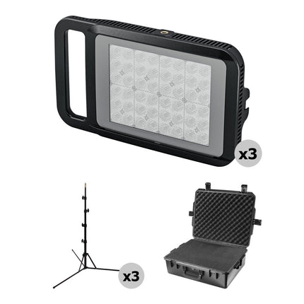 Litepanels Lykos+ Panel LED Bicolor Kit 3 Luces 3200-5600K 7.2ft Soporte