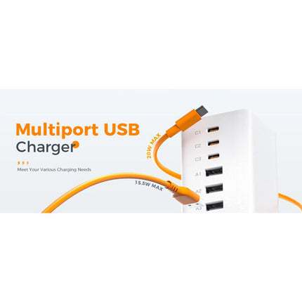 Tessan Station de Carga USB 65W 6 Puertos 3 USB-A 3 USB-C