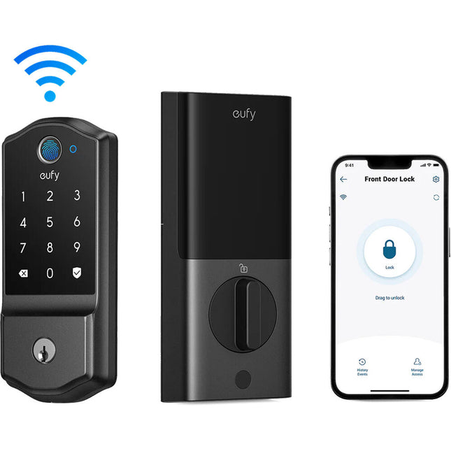 eufy Security C220 Cerradura Inteligente Negra Entrada Sin Llaves 8 Meses Batería IP53