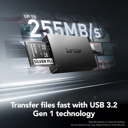 Lexar microSD SD lector de tarjetas USB-C 3.2 Gen 1 hasta 255 MB/s con adaptador USB-A
