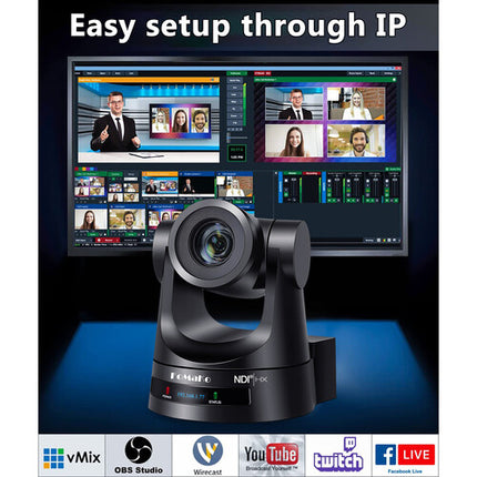 FoMaKo BN202 Paquete Cámaras PTZ NDI HX3 20x Zoom 1080p60 Controlador