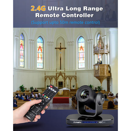 FoMaKo K820S Cámara PTZ 4K UHD 60fps con Zoom Óptico 20x y PoE