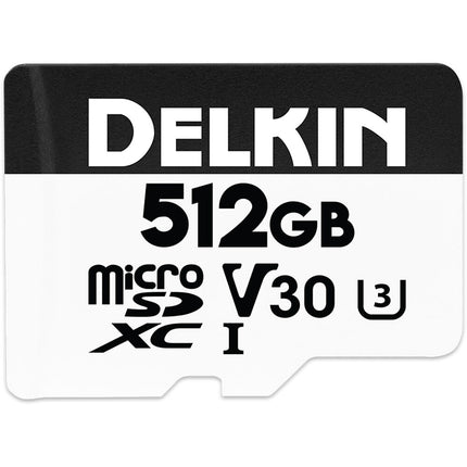 Delkin Devices 512GB microSDXC para Drone UHS-I V30 Clase 10 con Adaptador SD