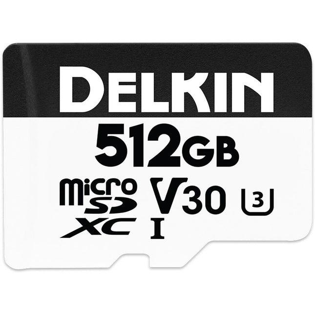 Delkin Devices 512GB microSDXC para Drone UHS-I V30 Clase 10 con Adaptador SD
