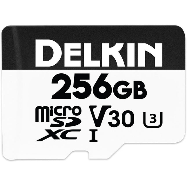 Delkin Devices 256GB microSDXC para Drone UHS-I V30 195MB/s con Adaptador SD