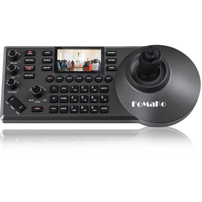 FoMaKo KC608 Pro Controlador PTZ con Joystick 4D y Pantalla 3"