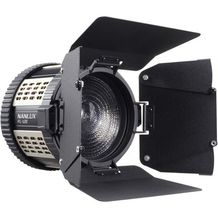 Nanlux FL-12E Lente Fresnel Motorized para Monolights ángulo 15-35° con Barndoor y Funda