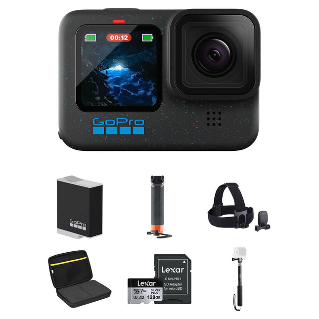 GoPro HERO12 Black Accesorios Montaje Batería 2 Pack 128GB microSD