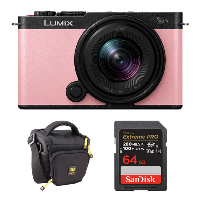 Panasonic LUMIX S9 Cámara sin Espejo 24.2MP 6K30p con Lente 18-40mm y Kit Básico Rosa