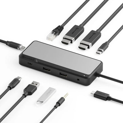 ALOGIC Fusion Pro DUO Dock USB-C con doble HDMI y carga 100W