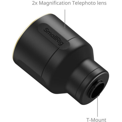 SmallRig Kit de lente telefoto para teléfonos T-Mount 4K óptica 2x