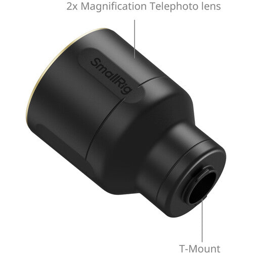 SmallRig Kit de lente telefoto para teléfonos T-Mount 4K óptica 2x