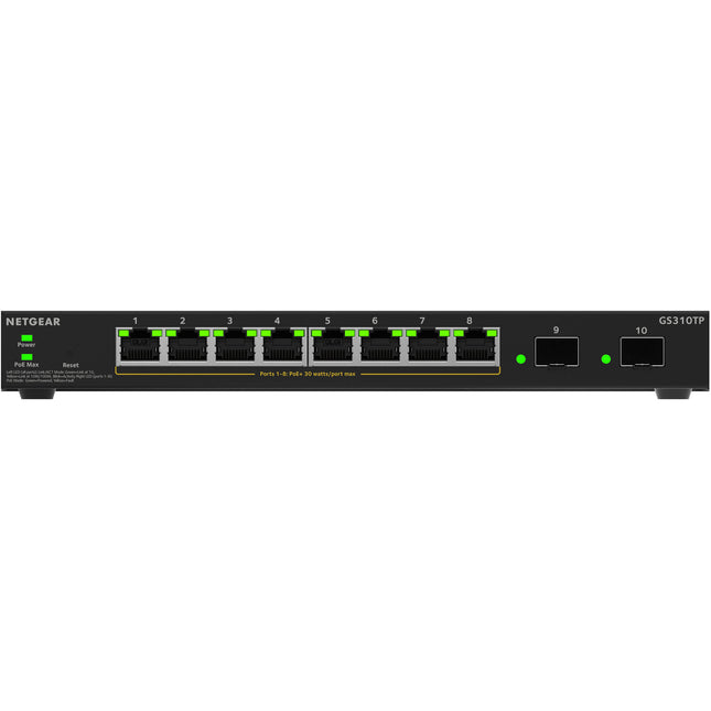 Netgear S350 GS310TPv2 Switch de Red Gestionado 8 Puertos PoE+ 55W