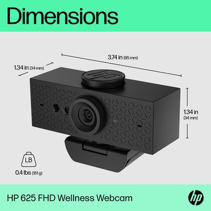 HP 625 Webcam Full HD 1080p 30 fps 92° FOV con tapa de privacidad