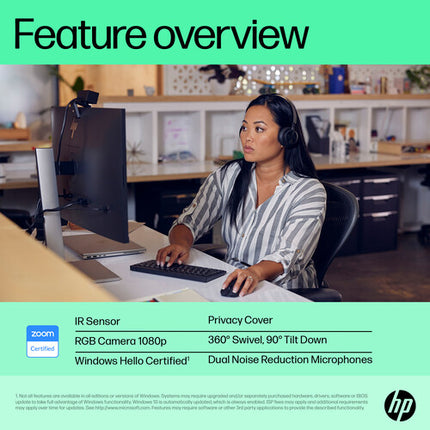 HP 625 Webcam Full HD 1080p 30 fps 92° FOV con tapa de privacidad