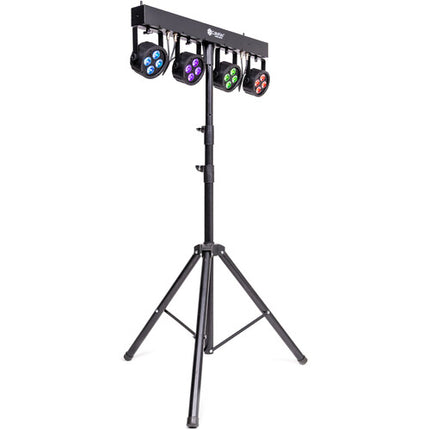 ColorKey PartyBar Mobile 100 EL paquete de iluminación móvil con batería 4 luces 10W 6 horas batería incluido soporte y control remoto IR