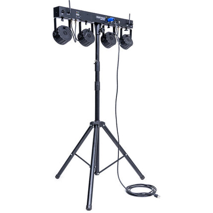 ColorKey PartyBar Mobile 100 EL paquete de iluminación móvil con batería 4 luces 10W 6 horas batería incluido soporte y control remoto IR