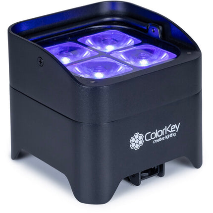 ColorKey MobilePar Mini Hex 4 MKII Foco LED RGBAW+UV 12W inalámbrico batería 15h con estuche 4 unidades