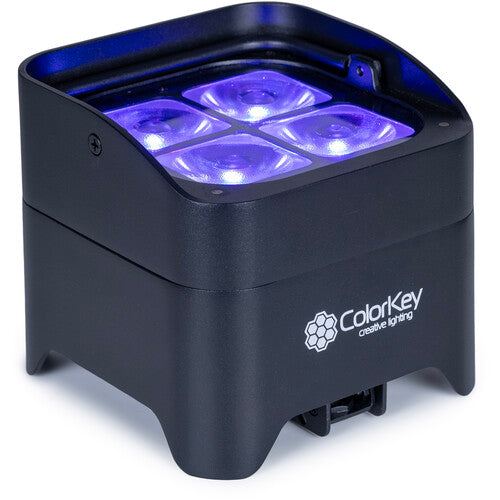 ColorKey MobilePar Mini Hex 4 MKII Foco LED RGBAW+UV 12W inalámbrico batería 15h con estuche 4 unidades