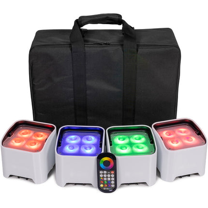 ColorKey MobilePar Mini Hex 4 MKII Foco LED RGBAW+UV 12W inalámbrico batería 15h con estuche 4 unidades