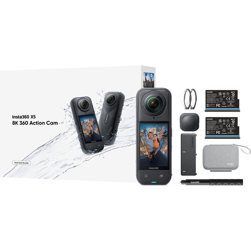 Insta360 X5 Cámara de Acción 360 Bundle Esencial 8K30 49m Impermeable