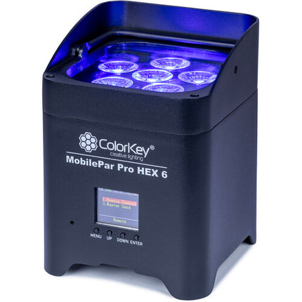 ColorKey MobilePar Pro Hex 6 Focos LED RGBAW+UV Inalámbricos 12W 25° 4-Pack con Estuche