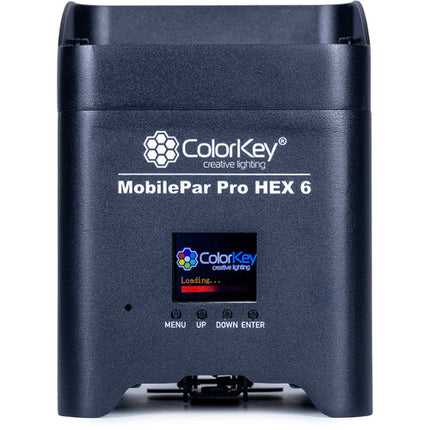 ColorKey MobilePar Pro Hex 6 Focos LED RGBAW+UV Inalámbricos 12W 25° 4-Pack con Estuche