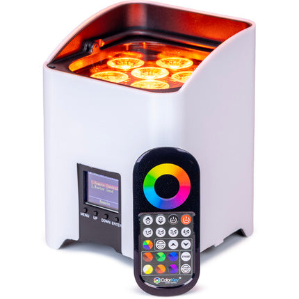 ColorKey MobilePar Pro Hex 6 Focos LED RGBAW+UV Inalámbricos 12W 25° 4-Pack con Estuche