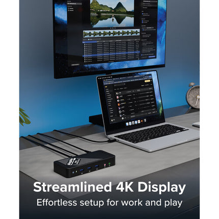 Plugable 9 en 1 USB-C Estación de Acoplamiento Negro 4K 60W