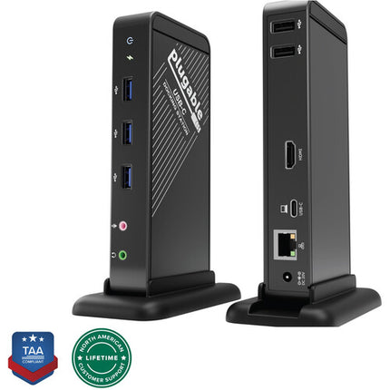 Plugable 9 en 1 USB-C Estación de Acoplamiento Negro 4K 60W
