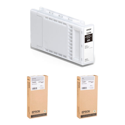 Epson UltraChrome PRO12 Kit de cartuchos de tinta 350mL Negro Mate Gris Claro y Gris para impresora de gran formato