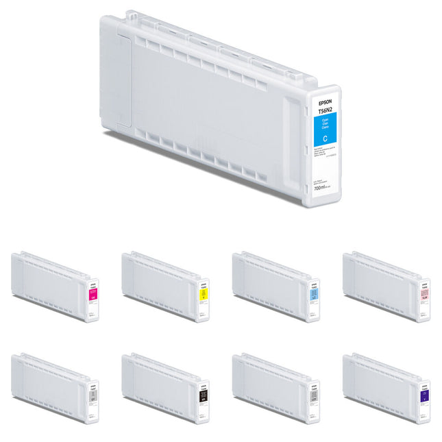 Epson T56N Kit de Cartuchos de Tinta UltraChrome PRO10 700mL para Impresoras Epson SureColor P7370 y P9370